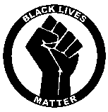 Black Lives Matter written in front of the Black Power fist