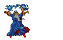 A wizard shooting lighting
